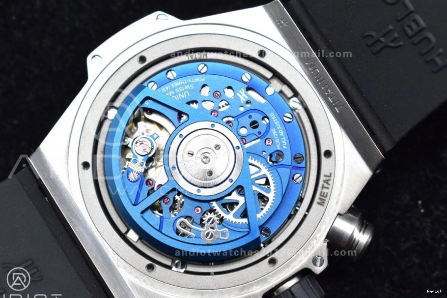 Edition Blue Strap Skeleton Titanium 1:1 Big on Unico Best A1280 Hublot Rubber Dial ZF Blue Bang 0514
